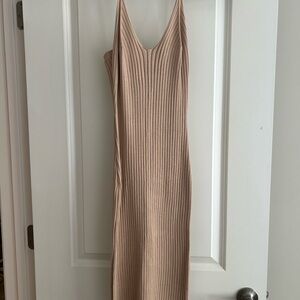 Fashion Nova Strapless Tan Dress